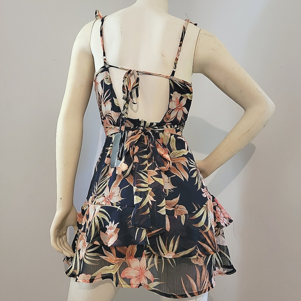 NWT Tropical Ruffle Mini Dress - Picture 5 of 7
